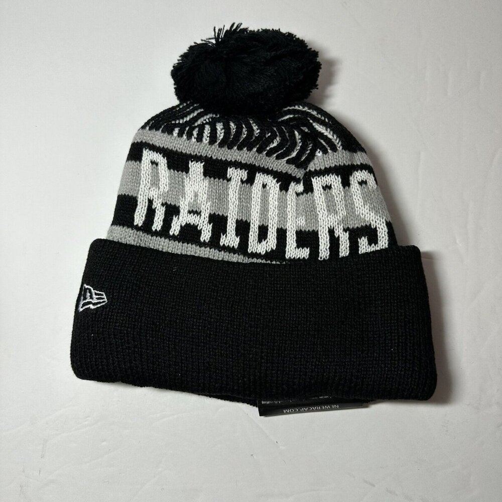 New Era NFL Las Vegas Raiders Winter Knit Fleece Lined Beanie Hat New - Picture 2 of 7